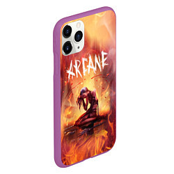 Чехол iPhone 11 Pro матовый JINX В ОГНЕ, АРКЕЙН LEAGUE OF LEGENDS, цвет: 3D-фиолетовый — фото 2