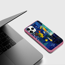 Чехол iPhone 11 Pro матовый КРАСКА PAINT, цвет: 3D-малиновый — фото 2