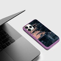 Чехол iPhone 11 Pro матовый Абстракция краска, цвет: 3D-фиолетовый — фото 2