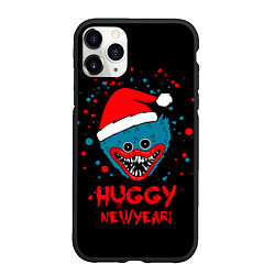 Чехол iPhone 11 Pro матовый Huggy New Year - Poppy Playtime новогодний Хагги В, цвет: 3D-черный
