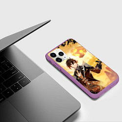 Чехол iPhone 11 Pro матовый ЧЖУН ЛИ ОРДЕР ГЕНШИН ИМПАКТ, цвет: 3D-фиолетовый — фото 2