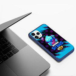 Чехол iPhone 11 Pro матовый BRAWL STARS SQUEAK сквик бегущий, цвет: 3D-тёмно-синий — фото 2