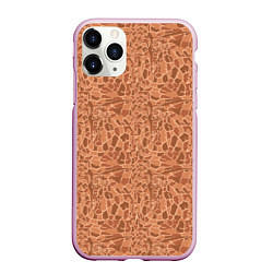 Чехол iPhone 11 Pro матовый Жирафы на фоне пятен, цвет: 3D-розовый