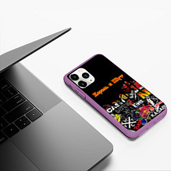 Чехол iPhone 11 Pro матовый КОРОЛЬ И ШУТ ЛОГОТИПЫ РОК ГРУПП, цвет: 3D-фиолетовый — фото 2