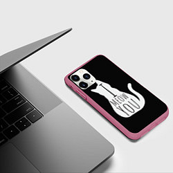 Чехол iPhone 11 Pro матовый I Meow You I love you, цвет: 3D-малиновый — фото 2
