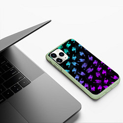 Чехол iPhone 11 Pro матовый FAIRY TAIL NEON LOGO SYMBOL, цвет: 3D-салатовый — фото 2