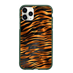 Чехол iPhone 11 Pro матовый В шкуре тигра, цвет: 3D-темно-зеленый