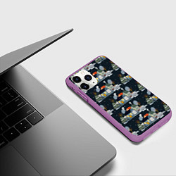 Чехол iPhone 11 Pro матовый Зимний вечерок, цвет: 3D-фиолетовый — фото 2