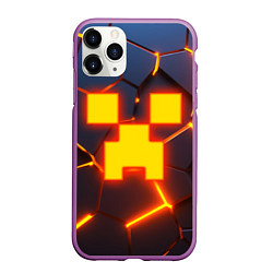 Чехол iPhone 11 Pro матовый ОГНЕННЫЙ КРИПЕР 3D ПЛИТЫ FIRE CREEPER, цвет: 3D-фиолетовый