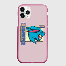Чехол iPhone 11 Pro матовый Mr Beast Japan Full Print, цвет: 3D-малиновый