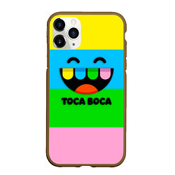 Чехол iPhone 11 Pro матовый Toca Boca Logo Тока Бока, цвет: 3D-коричневый