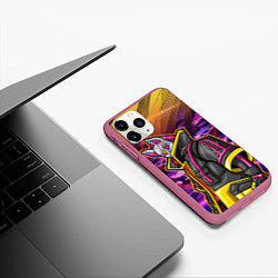 Чехол iPhone 11 Pro матовый Страж в маске, цвет: 3D-малиновый — фото 2