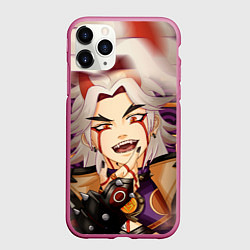 Чехол iPhone 11 Pro матовый АРАТАКИ ИТТО ЛИЦО ГЕНШИН ИМПАКТ, цвет: 3D-малиновый