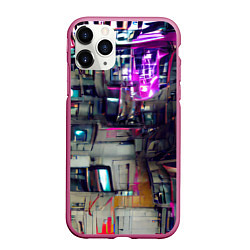 Чехол iPhone 11 Pro матовый Инженерия, цвет: 3D-малиновый