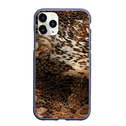 Чехол iPhone 11 Pro матовый Тигриная шикарная шкура, цвет: 3D-серый