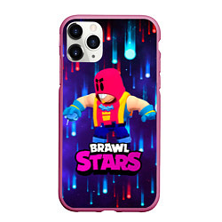 Чехол iPhone 11 Pro матовый GROM BRAWL STARS ГРОМ БРАВЛ СТАРС, цвет: 3D-малиновый