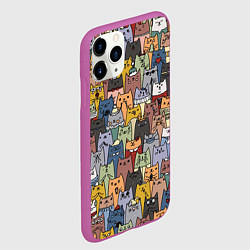 Чехол iPhone 11 Pro матовый The Коты, цвет: 3D-фиолетовый — фото 2