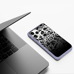 Чехол iPhone 11 Pro матовый GRAFFITI WHITE TAGS ГРАФФИТИ, цвет: 3D-светло-сиреневый — фото 2