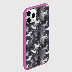 Чехол iPhone 11 Pro матовый Табун Лошадей, цвет: 3D-фиолетовый — фото 2