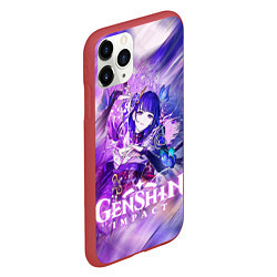 Чехол iPhone 11 Pro матовый SHOGUN RAIDEN NEON KATANA, GENSHIN IMPACT, цвет: 3D-красный — фото 2