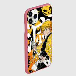 Чехол iPhone 11 Pro матовый ЗЕНИЦУ ZENITSU СТИЛЬ ГРОМА, цвет: 3D-малиновый — фото 2