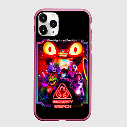 Чехол iPhone 11 Pro матовый Five nights at freddys security breach, цвет: 3D-малиновый