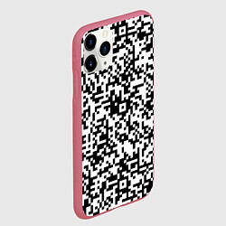 Чехол iPhone 11 Pro матовый Стиль QR код, цвет: 3D-малиновый — фото 2