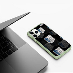 Чехол iPhone 11 Pro матовый АТАКА ТИТАНОВ ЛОГОТИП С ТЕНЬЮ, цвет: 3D-салатовый — фото 2