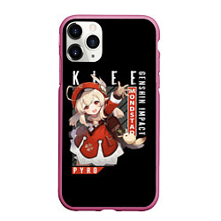 Чехол iPhone 11 Pro матовый GENSHIN IMPACT, KLEE POSTER, цвет: 3D-малиновый