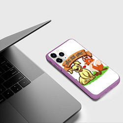Чехол iPhone 11 Pro матовый Пёс да Лис, цвет: 3D-фиолетовый — фото 2