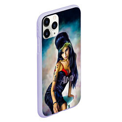 Чехол iPhone 11 Pro матовый Amy Jade Winehouse, цвет: 3D-светло-сиреневый — фото 2