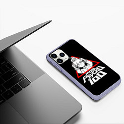 Чехол iPhone 11 Pro матовый Mob Psycho 100 Кагеяма и Ямочки, цвет: 3D-светло-сиреневый — фото 2