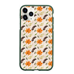 Чехол iPhone 11 Pro матовый Осенний пейзаж, цвет: 3D-темно-зеленый