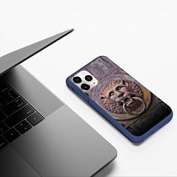 Чехол iPhone 11 Pro матовый Lion gate, цвет: 3D-тёмно-синий — фото 2