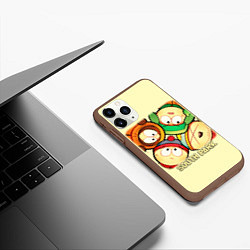 Чехол iPhone 11 Pro матовый Персонажи Южный парк South Park, цвет: 3D-коричневый — фото 2