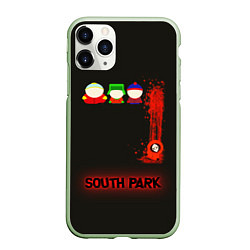 Чехол iPhone 11 Pro матовый Южный парк главные персонажи South Park, цвет: 3D-салатовый