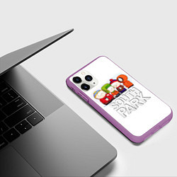 Чехол iPhone 11 Pro матовый South Park - Южный парк Кенни, Кайл, Стэн и Эрик, цвет: 3D-фиолетовый — фото 2