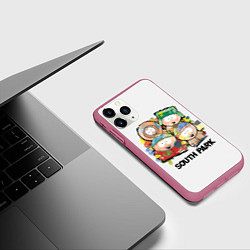 Чехол iPhone 11 Pro матовый South Park - Южный парк краски, цвет: 3D-малиновый — фото 2
