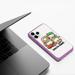 Чехол iPhone 11 Pro матовый South Park - Южный парк краски, цвет: 3D-фиолетовый — фото 2