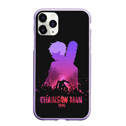 Чехол iPhone 11 Pro матовый Chainsaw Man Дэндзи, цвет: 3D-светло-сиреневый