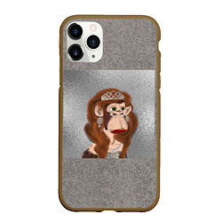 Чехол iPhone 11 Pro матовый Wanna Be Bored Ape, цвет: 3D-коричневый