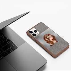 Чехол iPhone 11 Pro матовый Wanna Be Bored Ape, цвет: 3D-коричневый — фото 2