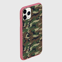 Чехол iPhone 11 Pro матовый Камуфляж: классика, цвет: 3D-малиновый — фото 2