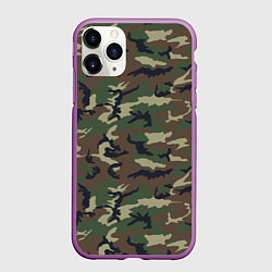 Чехол iPhone 11 Pro матовый Камуфляж: классика, цвет: 3D-фиолетовый