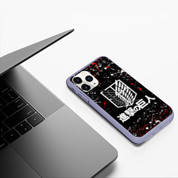 Чехол iPhone 11 Pro матовый Логотип Атака Титанов Красками, цвет: 3D-светло-сиреневый — фото 2