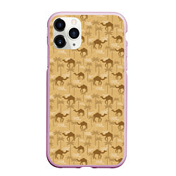 Чехол iPhone 11 Pro матовый Верблюды, цвет: 3D-розовый