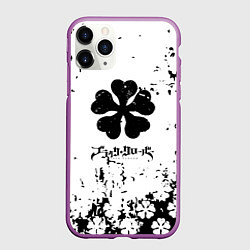 Чехол iPhone 11 Pro матовый Чёрный клевер манга,, цвет: 3D-фиолетовый