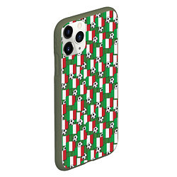Чехол iPhone 11 Pro матовый Италия футбол, цвет: 3D-темно-зеленый — фото 2