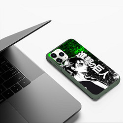 Чехол iPhone 11 Pro матовый ЭРЕН EREN АТАКА ТИТАНОВ 4 СЕЗОН, цвет: 3D-темно-зеленый — фото 2