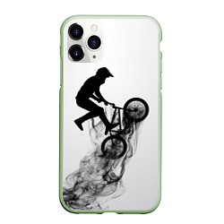 Чехол iPhone 11 Pro матовый ВЕЛОСПОРТ BMX Racing, цвет: 3D-салатовый